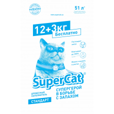 Купить Super Cat (Супер Кет) Дерев'яний наповнювач СТАНДАРТ для котячого туалету 15 кг Фото 1 недорого с доставкой по Украине в интернет-магазине Майзоомаг