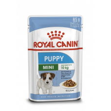 Купить Royal Canin Mini Puppy вологий корм для цуценят дрібних порід (шматочки в соусі) Паучі упаковка 12 шт Фото 1 недорого с доставкой по Украине в интернет-магазине Майзоомаг