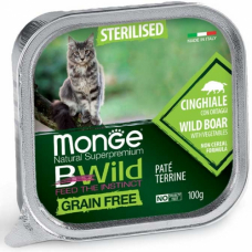 MONGE BWILD WET CAT Sterilised кабан с овощами - 100 г