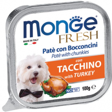 Купить MONGE DOG FRESH TACCHINO консервований корм для собак - 100 г Фото 1 недорого с доставкой по Украине в интернет-магазине Майзоомаг