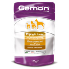 Купить GEMON DOG WET Puppy &amp; Junior шматочки з куркою - 100 г Фото 1 недорого с доставкой по Украине в интернет-магазине Майзоомаг