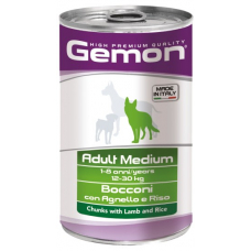 GEMON DOG WET Medium Adult шматочки з ягнятком та рисом - 1,25 кг